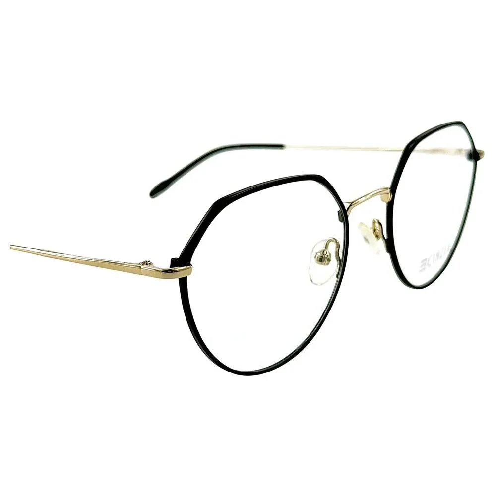Cinzia CIN5111 Womens Metal Eyeglass Frame C1 Black Gold 51-19 w Case
